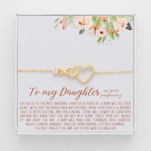 Pulseira de filha grávida, ideias para o dia das mães, presente para filha grávida, presente de chá de bebê, presente para filha grávida, presente para mãe de primeira viagem