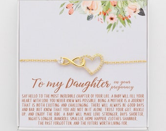 Pregnant Daughter Bracelet, Mothers Day Ideas, Gift For Pregnant Daughter, Baby Shower Gift, Pregnant Daughter Gift, First Time Mom Gift