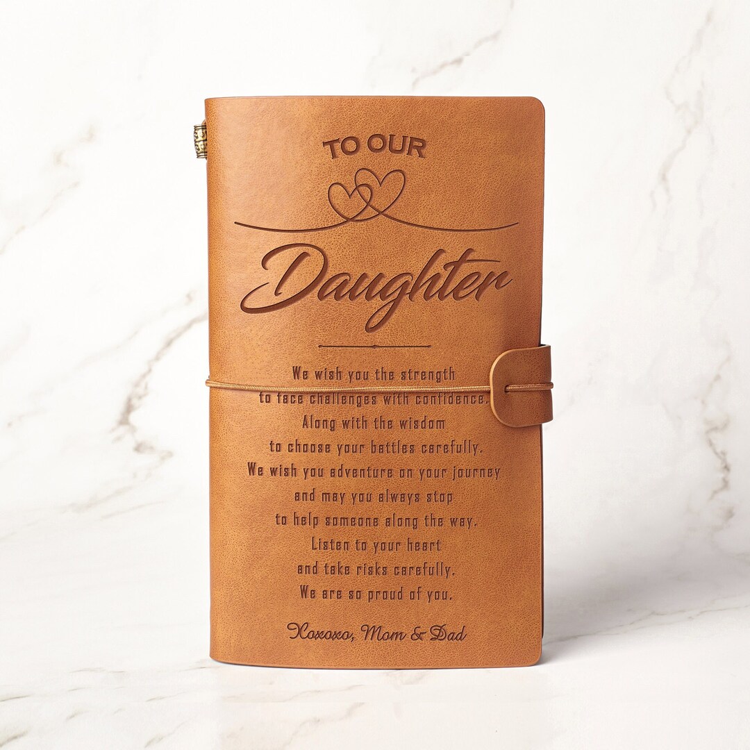 Leather Notebook Gift Christmas to My Daughter Gift Etsy