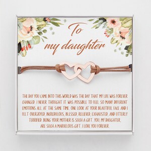 Presente de aniversário para filha, presente para filha, pulseira para filha, joias para filha da mãe, presente para aniversário de filha