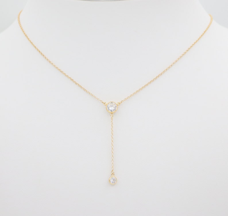 Classic Diamond Drop Y Shaped Necklace Diamond Lariat Etsy