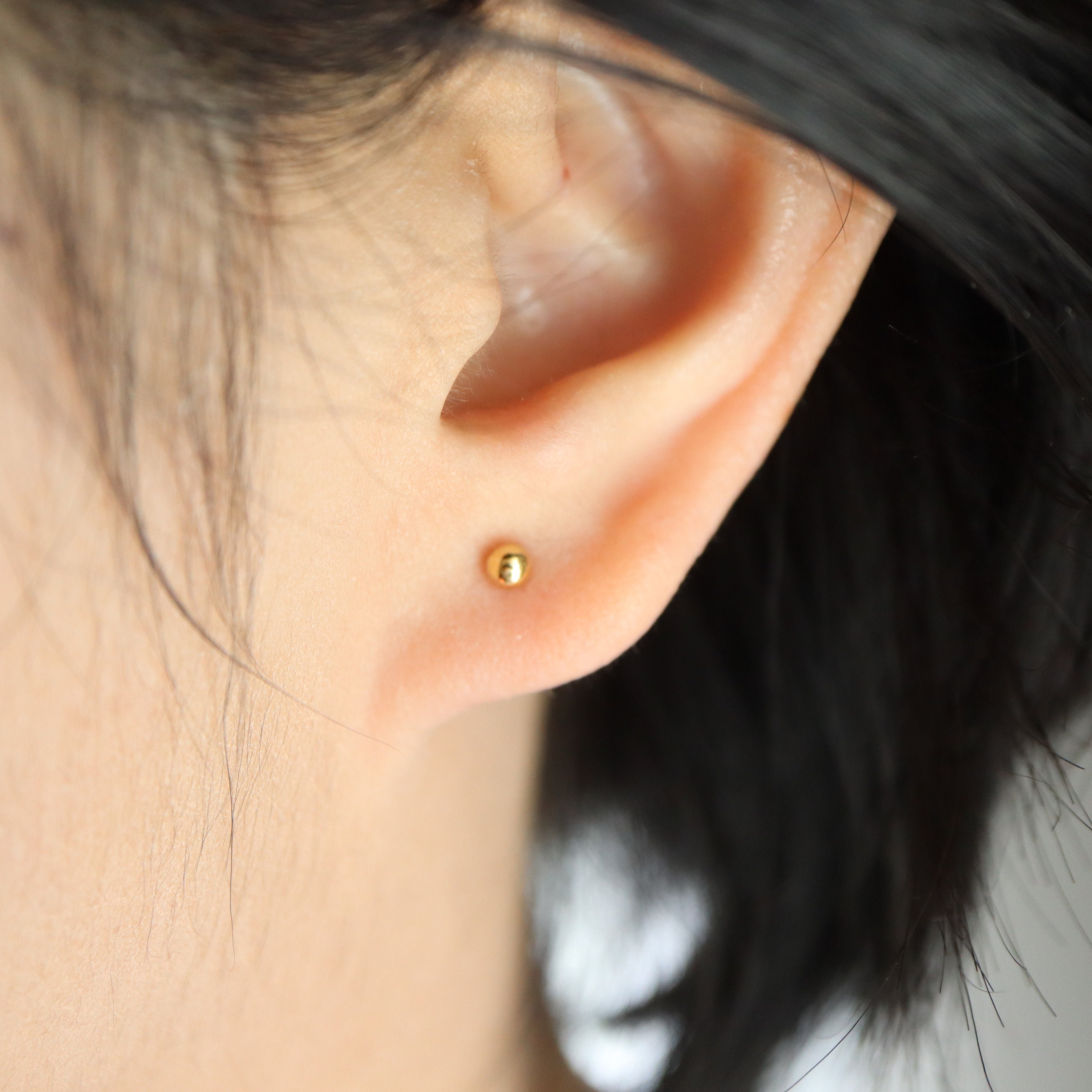 Tiny Ball Stud Post Earrings 14K Gold Filled Earrings Etsy