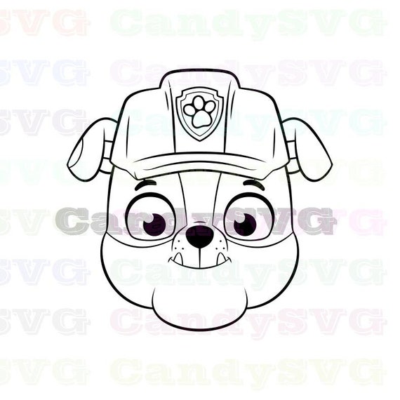 Rubble Face Paw Patrol Stitch Outline Svg Stitch Silhouette Coloring Page Svg Dxf Eps Pdf Png