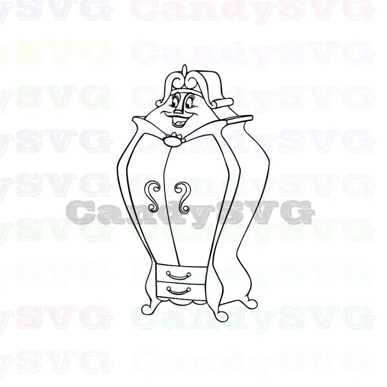 Wardrobe Beauty And The Beast Stitch Outline Svg Stitch Etsy
