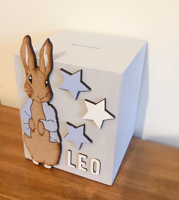 Wooden Peter Rabbit Money Box Etsy