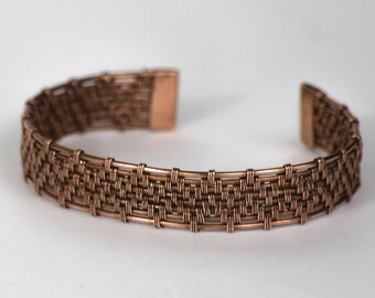 Wire copper wrap cuff bracelet - Unique jewelry for boyfriend - Gift idea for him - Original jewelry for men - Retro style - antique jewelry