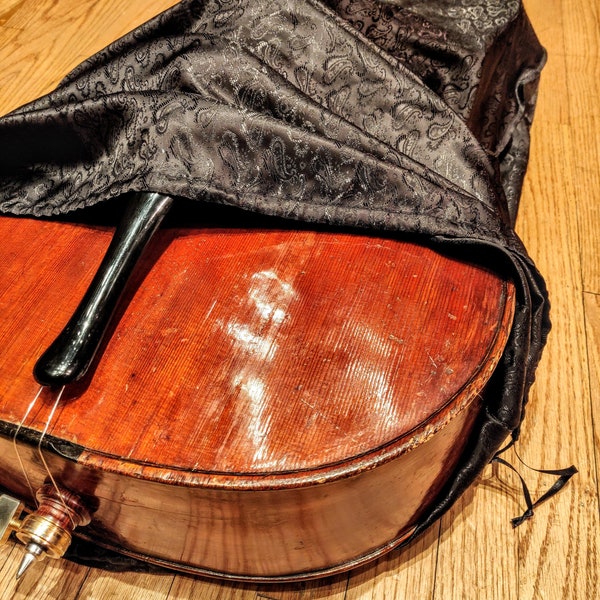 Violoncello Silk Bag - Black Paisley