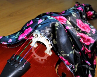 Violoncello Silk Bag - Red Spanish Roses