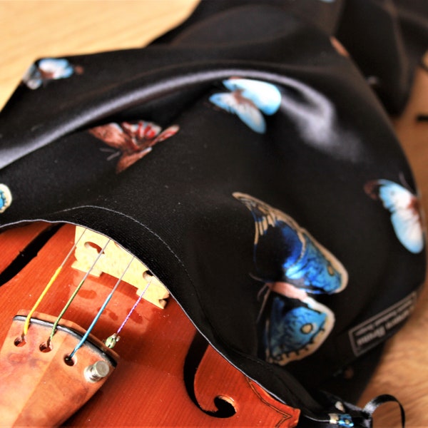 Violin Silk Bag - Ebony Butterfly Fantasia