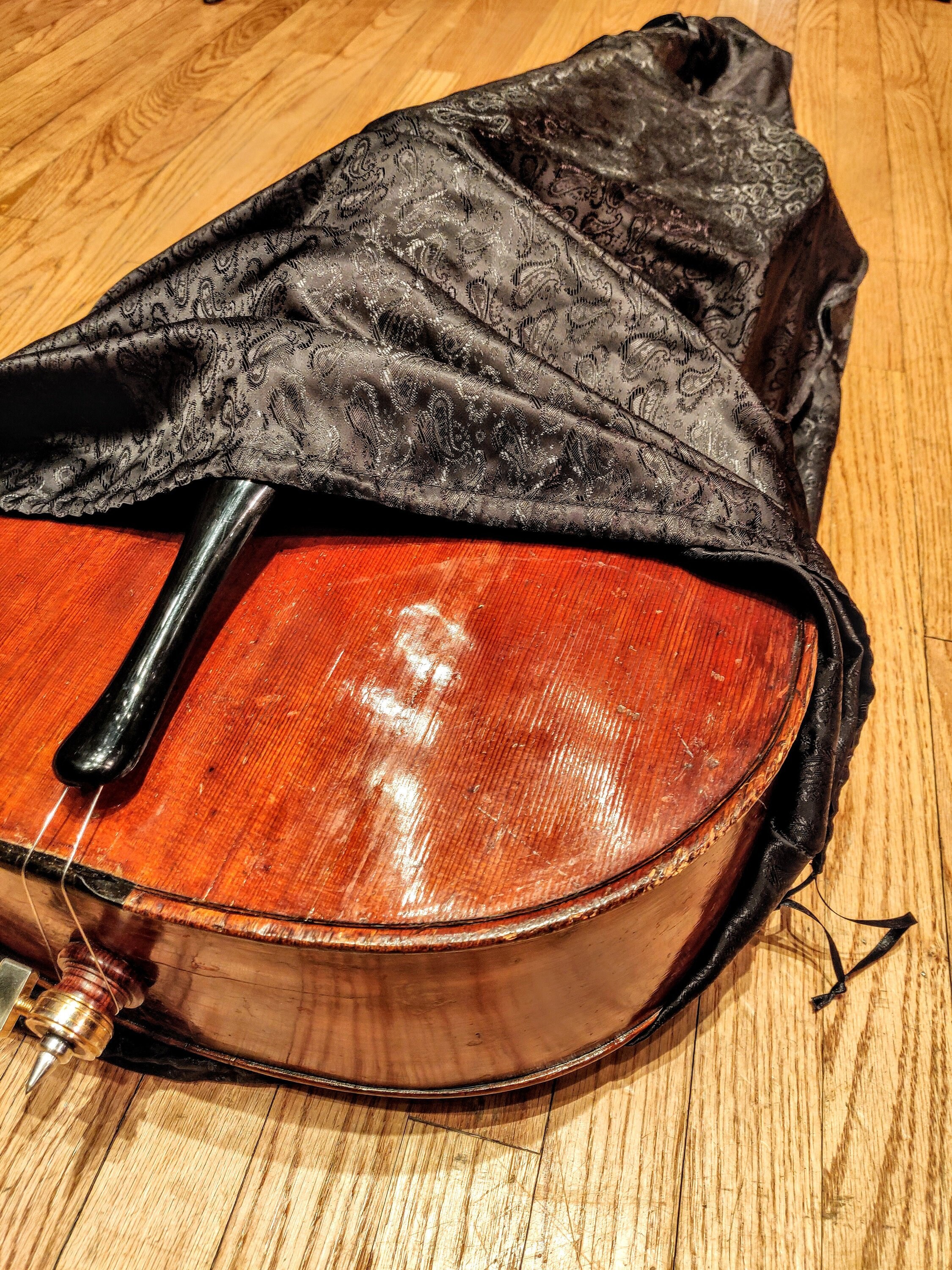Violoncello Silk Bag - Black Paisley