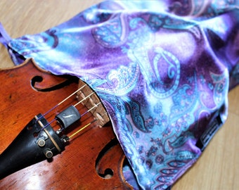 Seidentasche Viola - Mauve & Blau Paisley