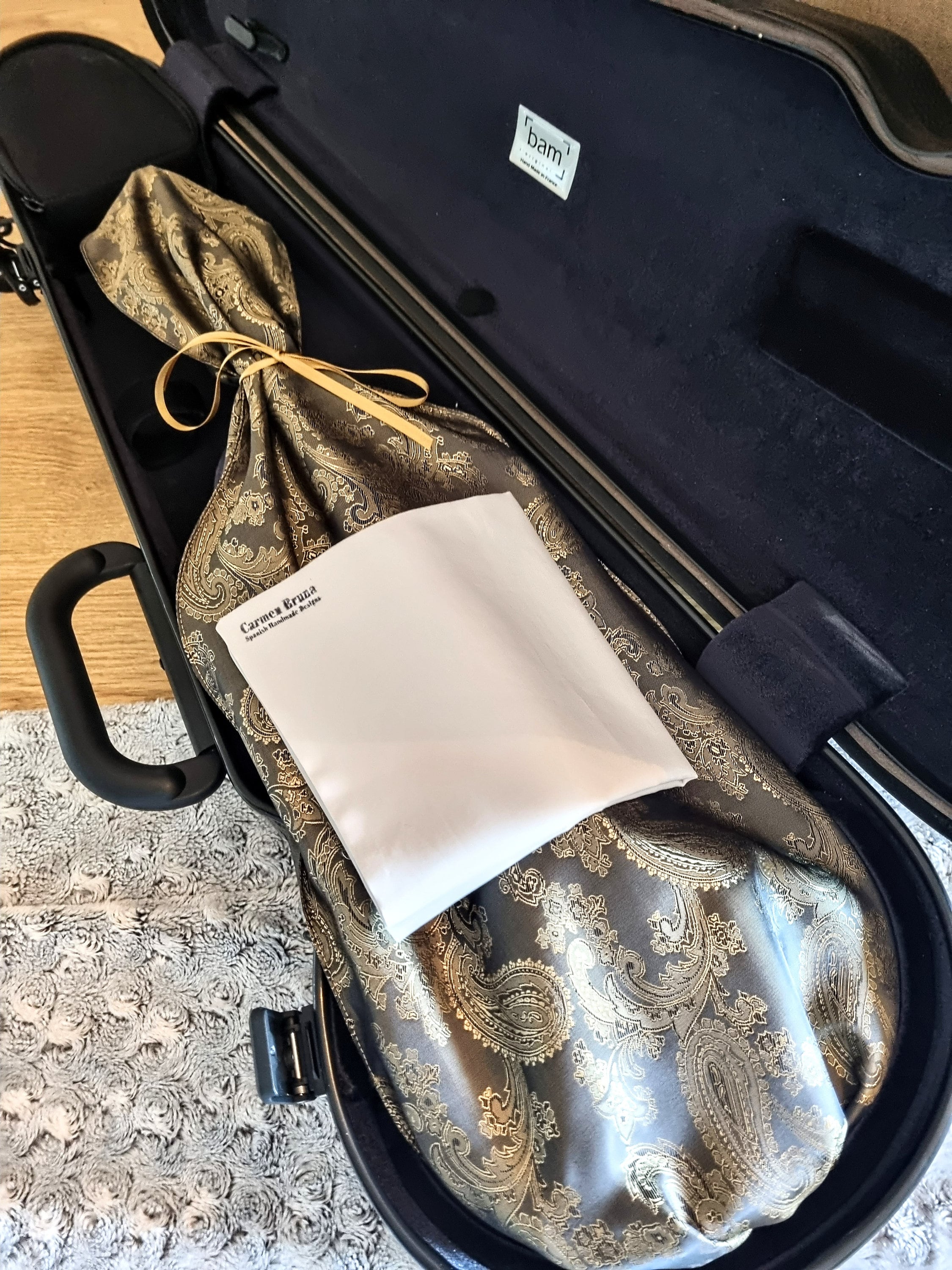 ヴァイオリン インナーバッグ（保護袋）／ガンメタリック ゴールド