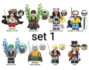 One Piece Animé Custom Made Mini Figures - 8 Piece Set or Single