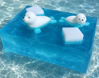 Hand crafted Glycerin SLS Free soap with seal figures