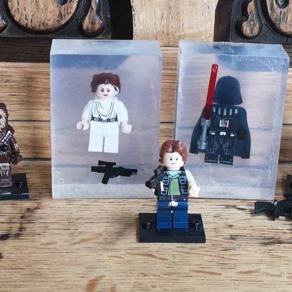 2 bars of SLS free soap with Custom made Star wars figures inside