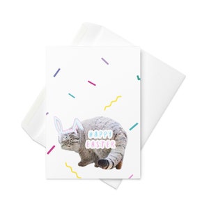 Chat de Pallas grognon / Carte de Pâques / Carte amusante