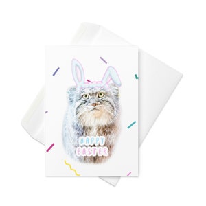 Chat de Pallas Mignon / Carte de Pâques / Carte amusante / Carte de vœux