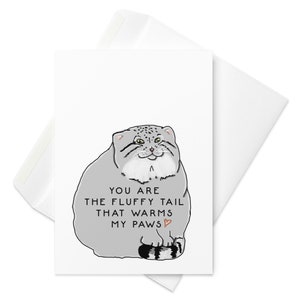 Gatto di Pallas Romantico Biglietto di auguri / Total white