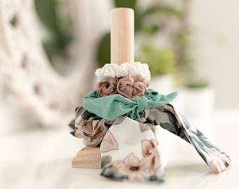 Unsealed Wooden Scrunchie Holder: DIY Hair Tie Organizer