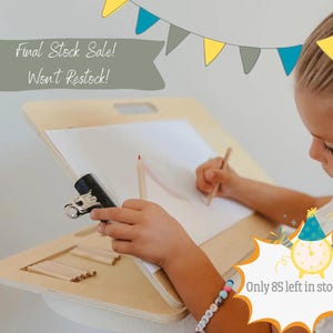 持ち運び可能な木製アートイーゼル：収納付きA4サイズの製図板