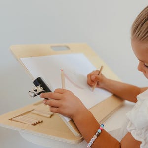 Tablero de dibujo, caballete de regazo, tablero de arte portátil, tablero de dibujo para niños, caballete de madera, tablero de notas portátil, regalo de regreso a clases