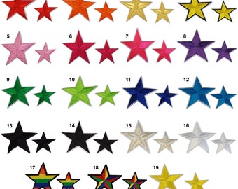 Embroidered Star Patch Appliques High Quality Patch Material can also be Sewn or Glued On Iron On Star Patches