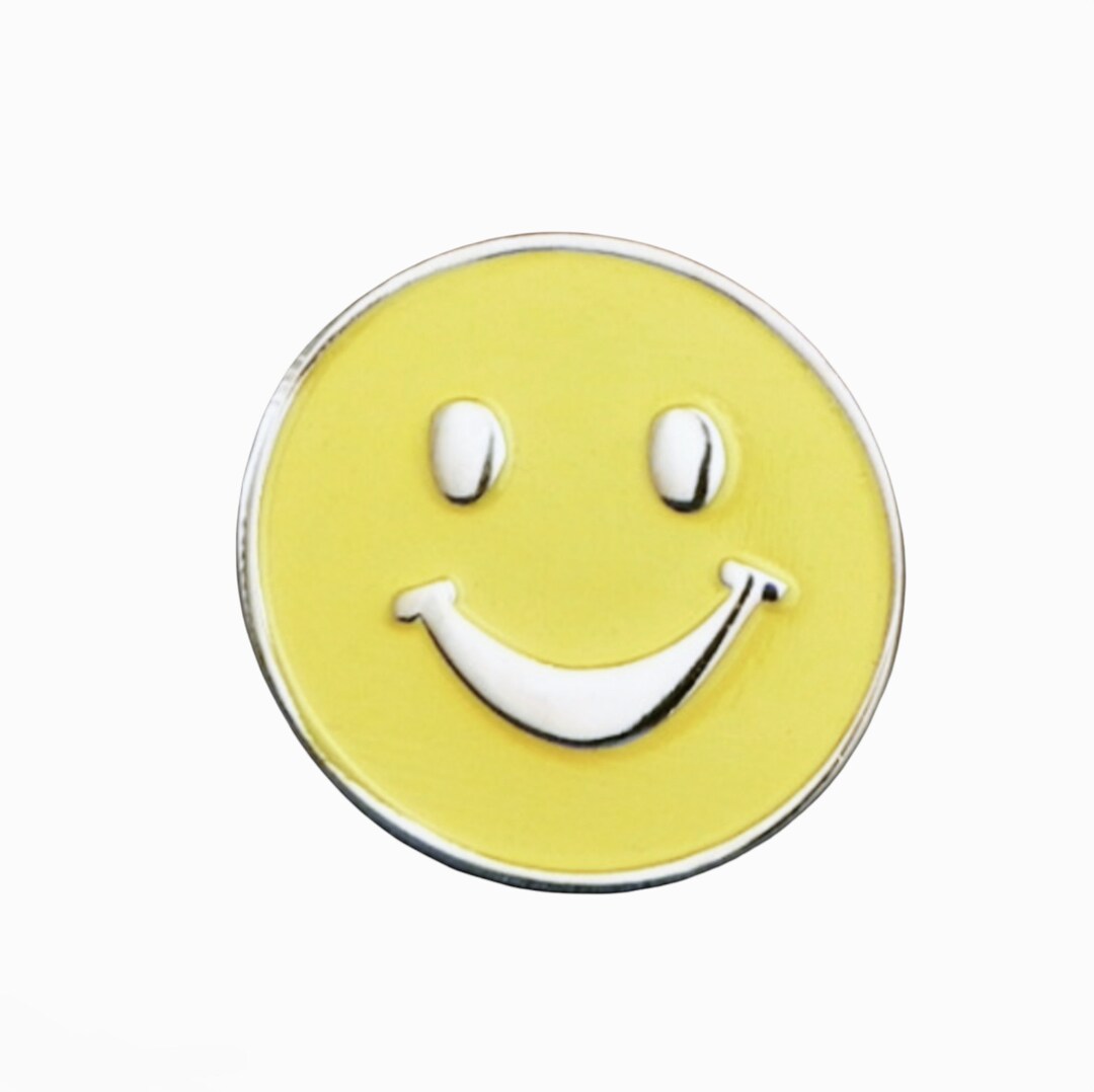 Yellow Smiley Face Enamel Pin Badge Lapel - Etsy