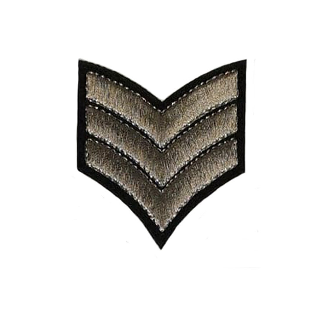 Silver Sargent 3 Stripes Iron on Sew on Patch Embroidered - Etsy