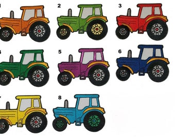 Red Farm Tractor Iron/ Sew On Embroidered Patch Appliqu&eacute;s Badge