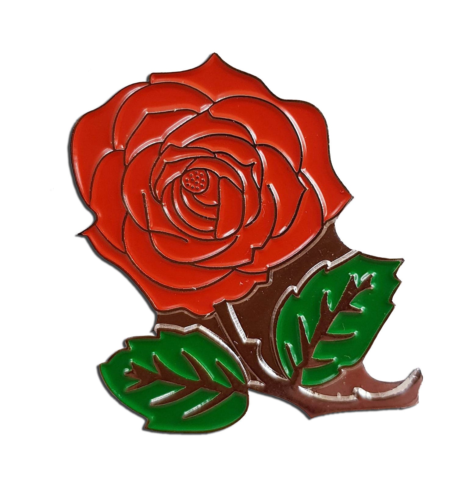 SHOP AWARDS AND GIFTS Red Rose Flower Enamel Metal Lapel Pin, Retro Pins  for Clothes, Bulk Pack of 12, Poly Bagged, 7/8 Inch