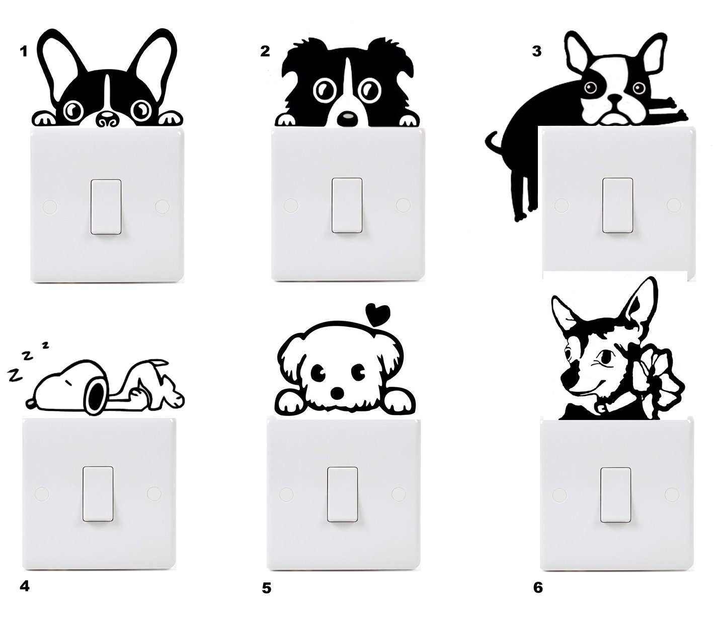 Dog Vinyl Light Switch Cover Sticker Self Adhesive Wall Art Etsy