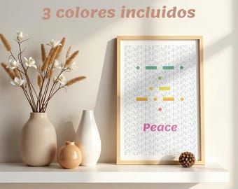 Morsecode-Friedensmotiv, minimalistisches Schlafzimmerposter, modernes beruhigendes Wohnzimmerposter, originelles Geschenk für Freunde, entspannende Wohndekoration