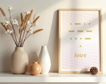Morsecode-Liebesdruck, Lesbenstolz-Poster, minimalistisches Lesbenposter, originelles LGBT-Geschenk, modernes Zimmerdekorationsgeschenk
