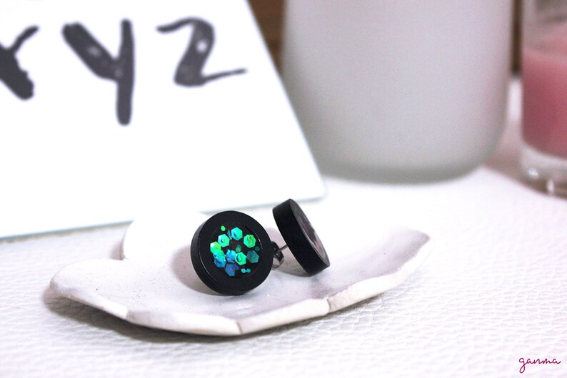 Glitter resin earrings