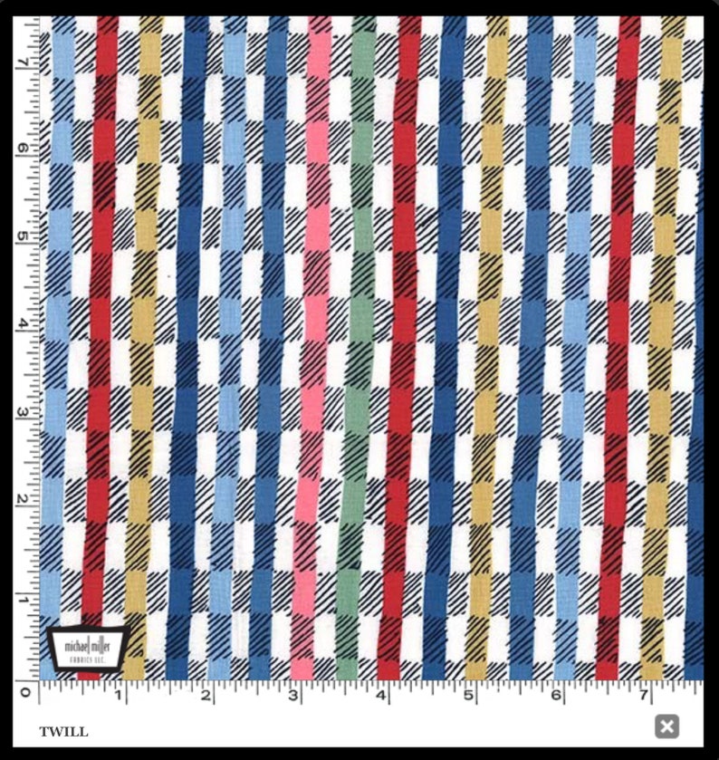 TWILL STRIPE Michael Miller fabric Kashmir Gardens Etsy