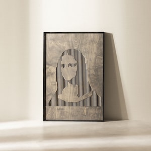 Mona Lisa, La Gioconda, La Joconde, Wood Wall Decor, Wood Wall Art, Housewarming Gift, Wooden Wall Decor, Wall Art, Rustic Wood Art