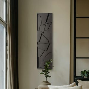 Dark, Geometric Wood Wall Art, Modern 3D Wall Decor, Housewarming Wall Gift, Dark Rustic Wall Art, Minimalist Wall Art, Handmade Wall Art