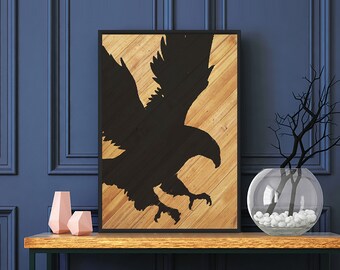 WoodFire, Eagle Shade, Wood Wall Decor, Wood Wall Art, Wall Decor Interior, Housewarming Gift, Wooden Wall Decor,Rustic Wood,Wall Hangings