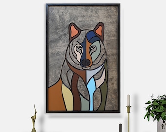 WoodArt, Chono, Wolf, Wood Wall Art, Wood , Wood Wall Hangings, Wall Art, Geometric Wall Art, Animal, Wild Wall Art, Minimalist Wall Art