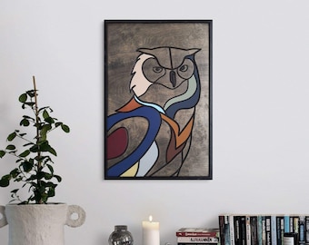 Owl Wall Decor, Owl, Wood Wall Art, Wood , Wood Wall Hangings, Wall Art, Geometric Wall Art, Animal, Wild Wall Art, Minimalist Wall Art