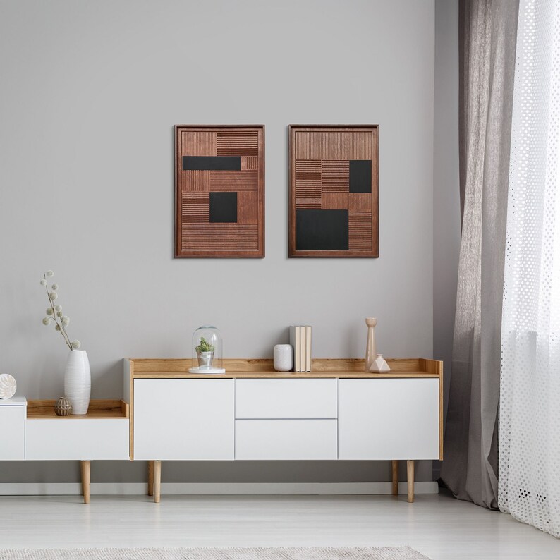 Rectangle Wood Wall Art Painting Wood Wall Art Vertical Etsy