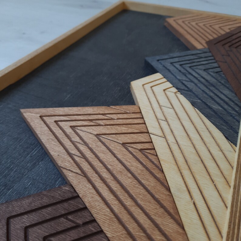 Mountain Wood Wall Art Painting Wood Wall Art Vertical Wall Etsy