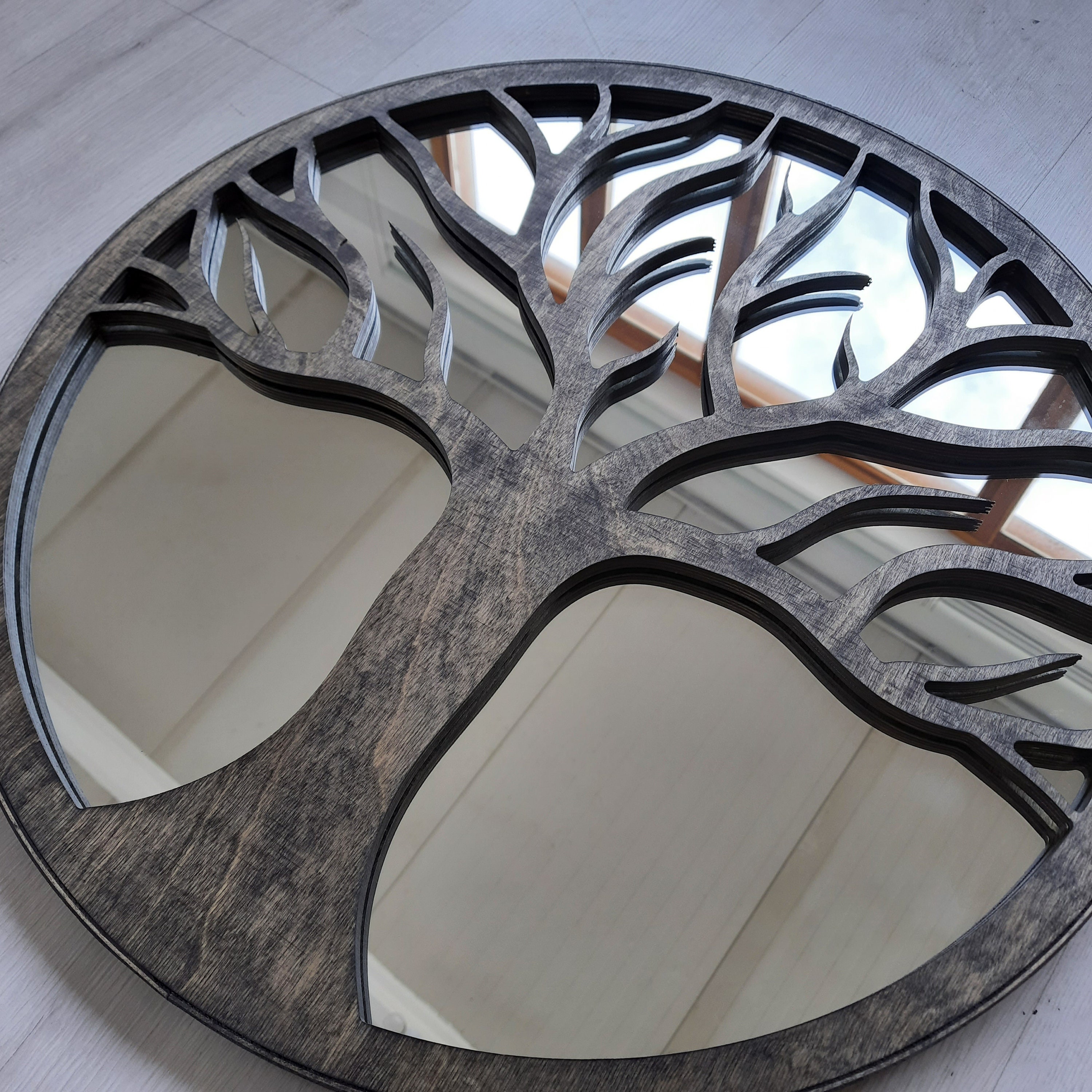 Wood Mirror Tree of Life Wall Mirror Tree Mirror Wood Etsy