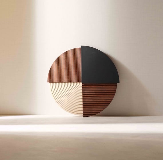 Kumiko, Geometric Wood Wall Art, Modern 3D Wall Decor, Housewarming Wall Gift, Dark Rustic Wall Art, Minimalist Wall Art, Handmade Wall Art