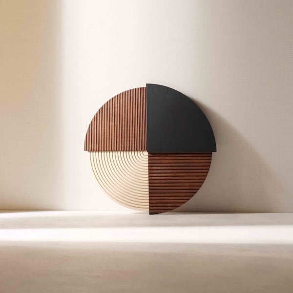 Kumiko, Geometric Wood Wall Art, Modern 3D Wall Decor, Housewarming Wall Gift, Dark Rustic Wall Art, Minimalist Wall Art, Handmade Wall Art