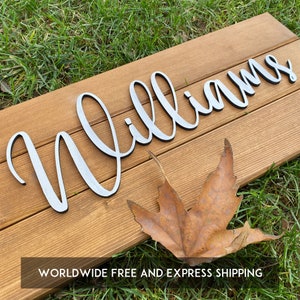 Custom Family Name Sign | Personalized Name Sign | Last Name Wall Sign | Custom Wood Sign | Housewarming Gift | Custom Wood Wall Sign