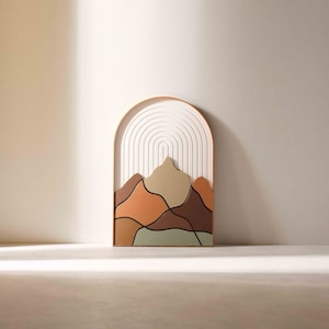 Sierra, Mountain Wood Wall Art, Painting Wood Wall Art, Vertical Wall Art, Wall Decor, Wood Wall Hanging, Housewarming Gift, Office Decor