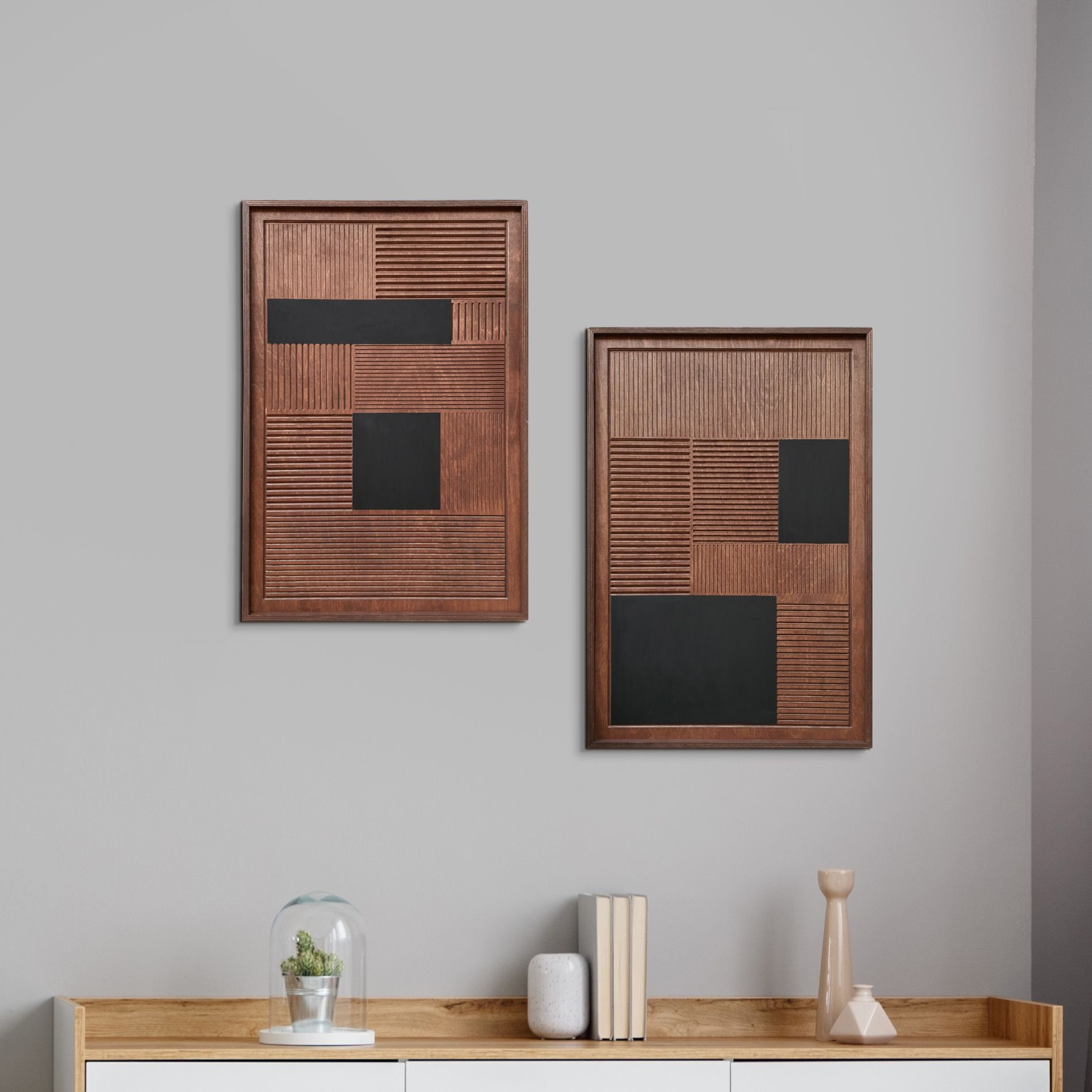 Rectangle Wood Wall Art Painting Wood Wall Art Vertical Etsy