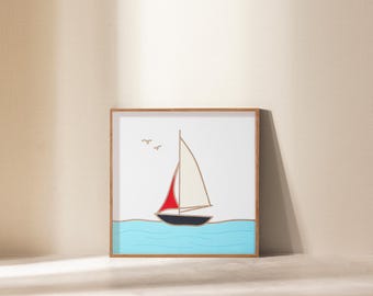 Sailboat Wood Wall Art, Painting Wood Wall Art, Marine Wall Art, Wood Wall Hanging, Painting Wall Art