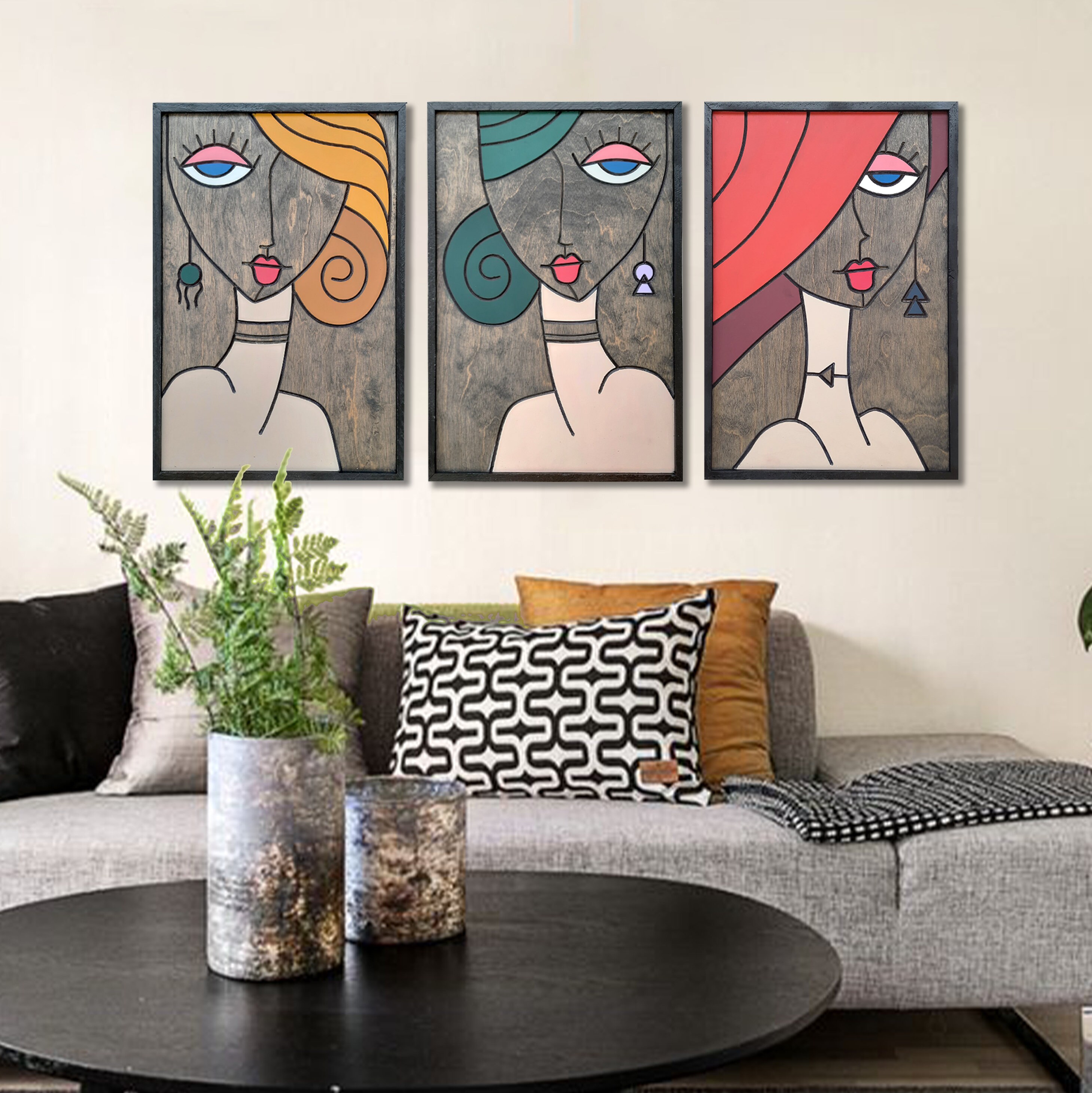 Wood Wall Art Painting Wood Wall Art Vertical Wall Art Wall Etsy